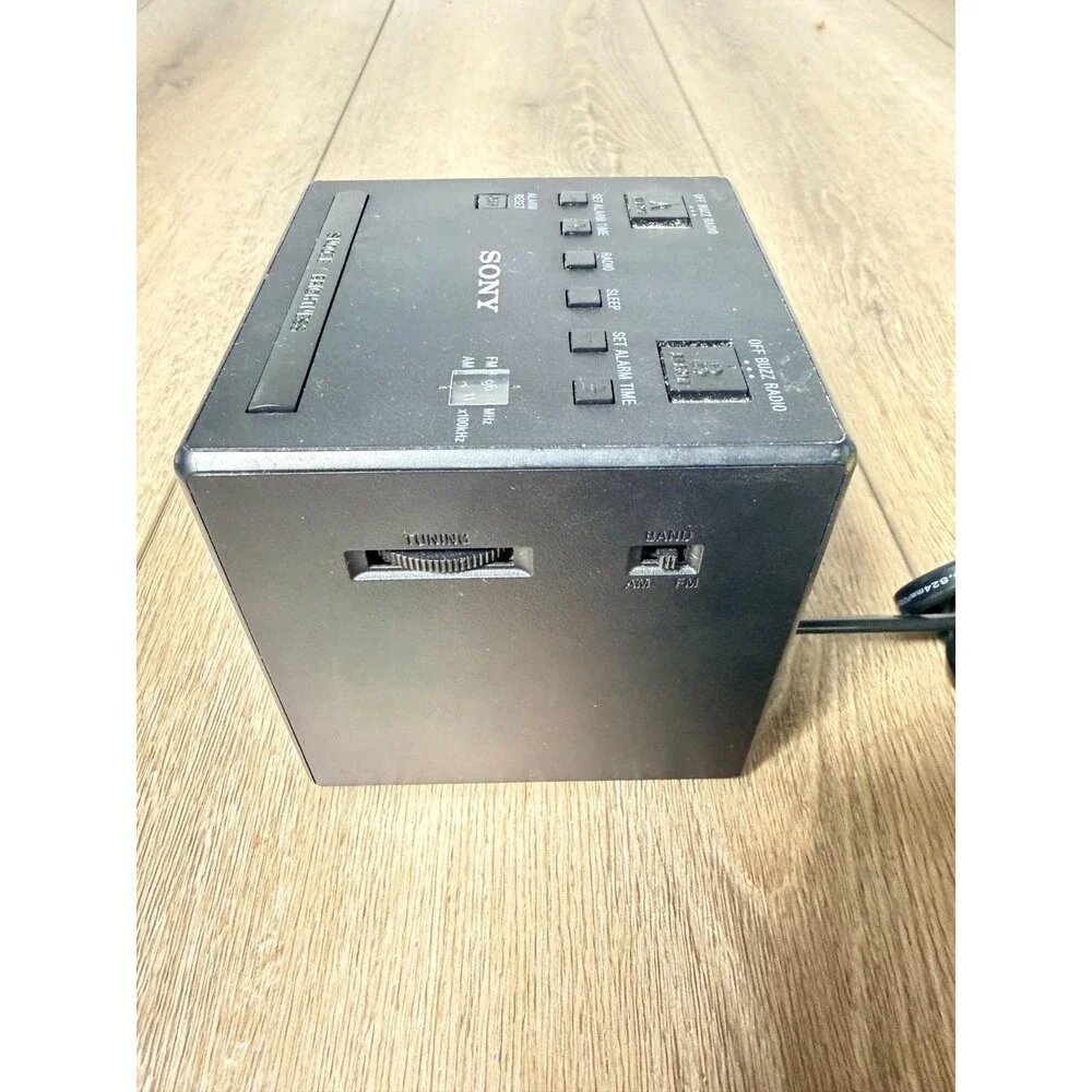 Sony ICF-C1T Sony FM/AM Dual Alarm Clock Radio DST Tested Working Black